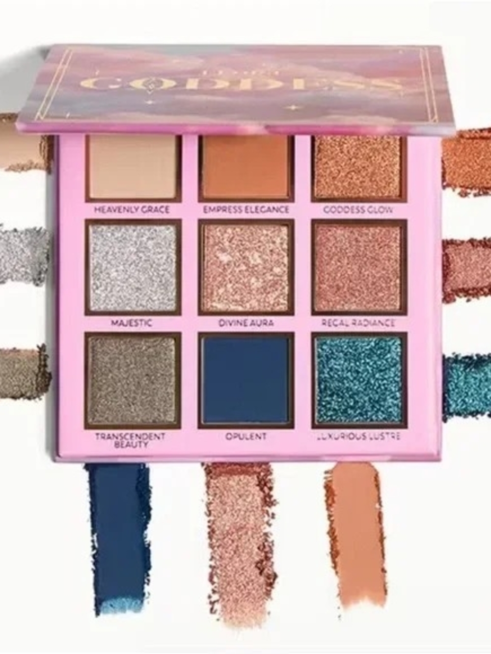 'Goddess' 9-Color Eyeshadow Palette — Blue, Teal, Rose Gold & Neutral Shades